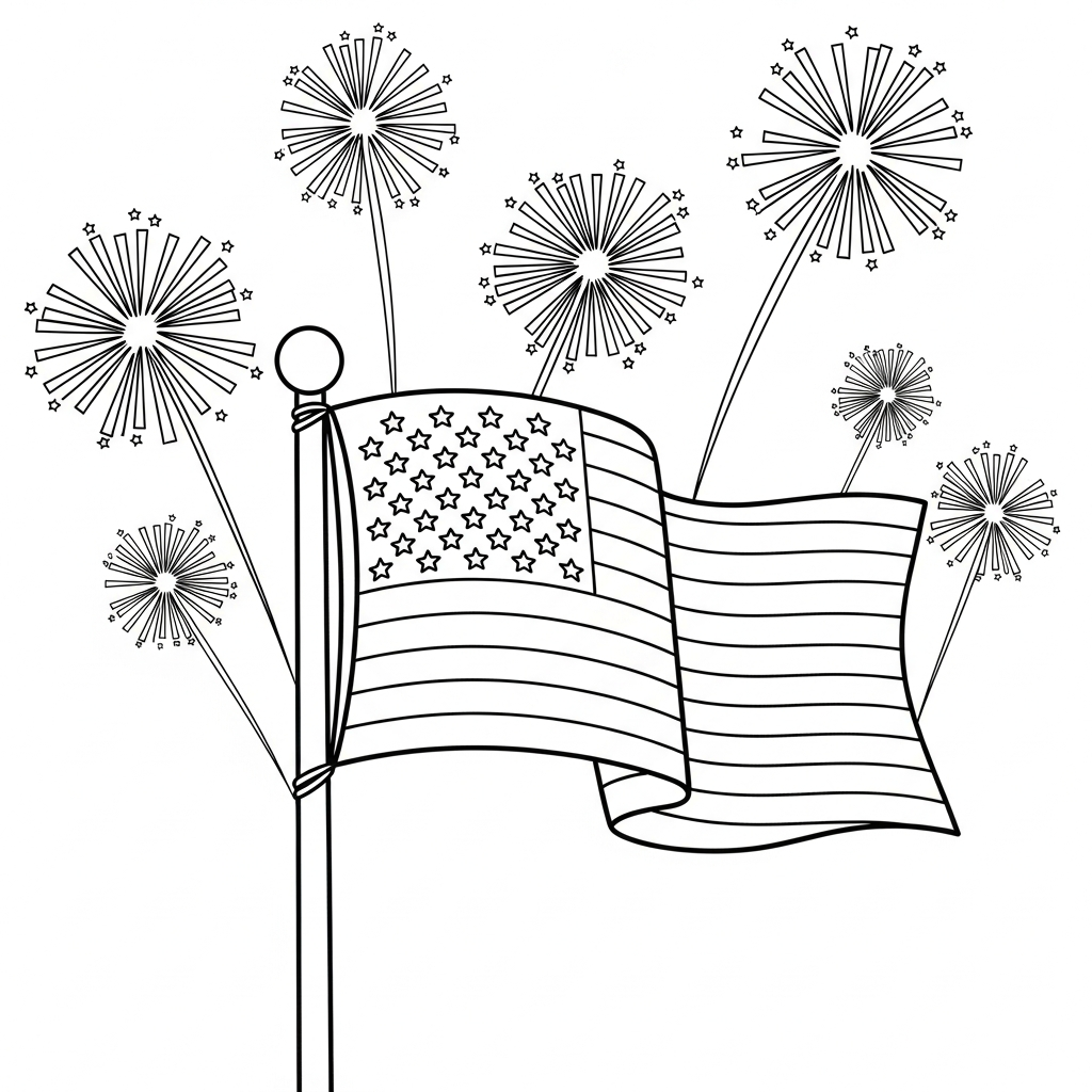 American Flag coloring page