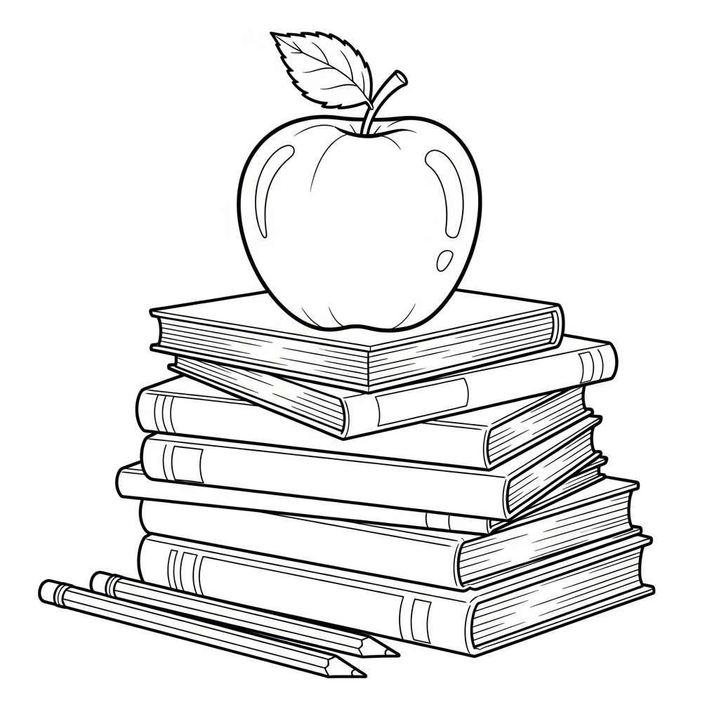 Apple for Teacher coloring page