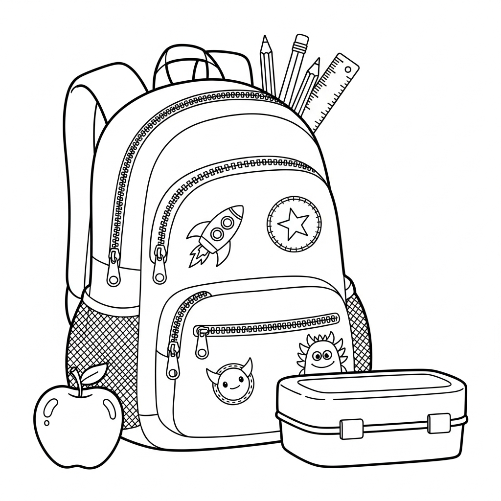 Backpack coloring page