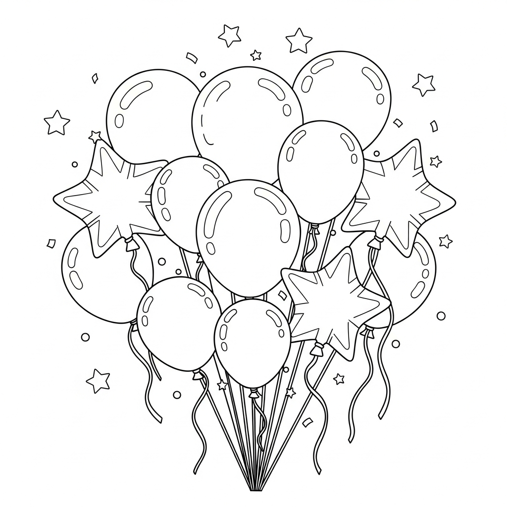 Balloons coloring page