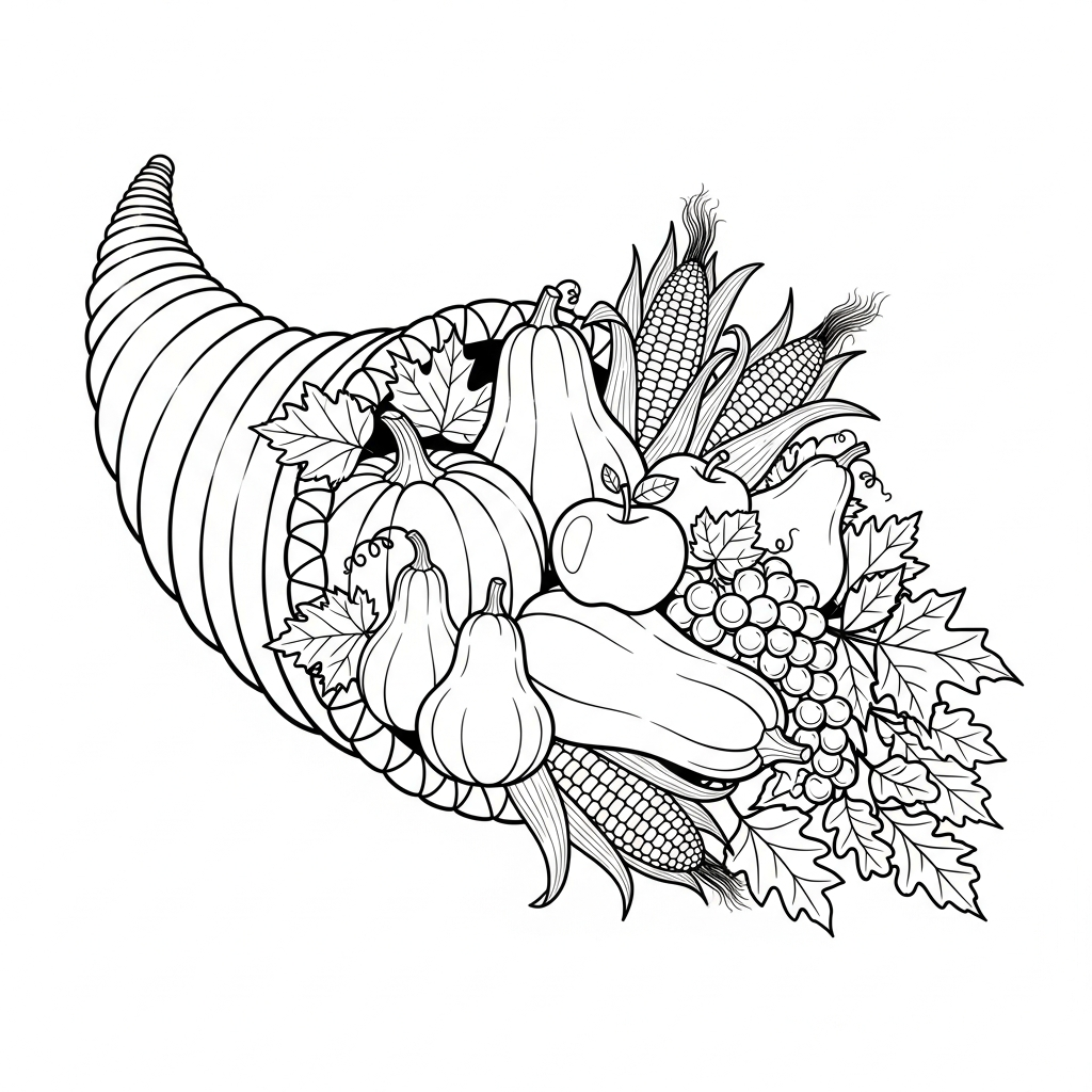 Cornucopia coloring page