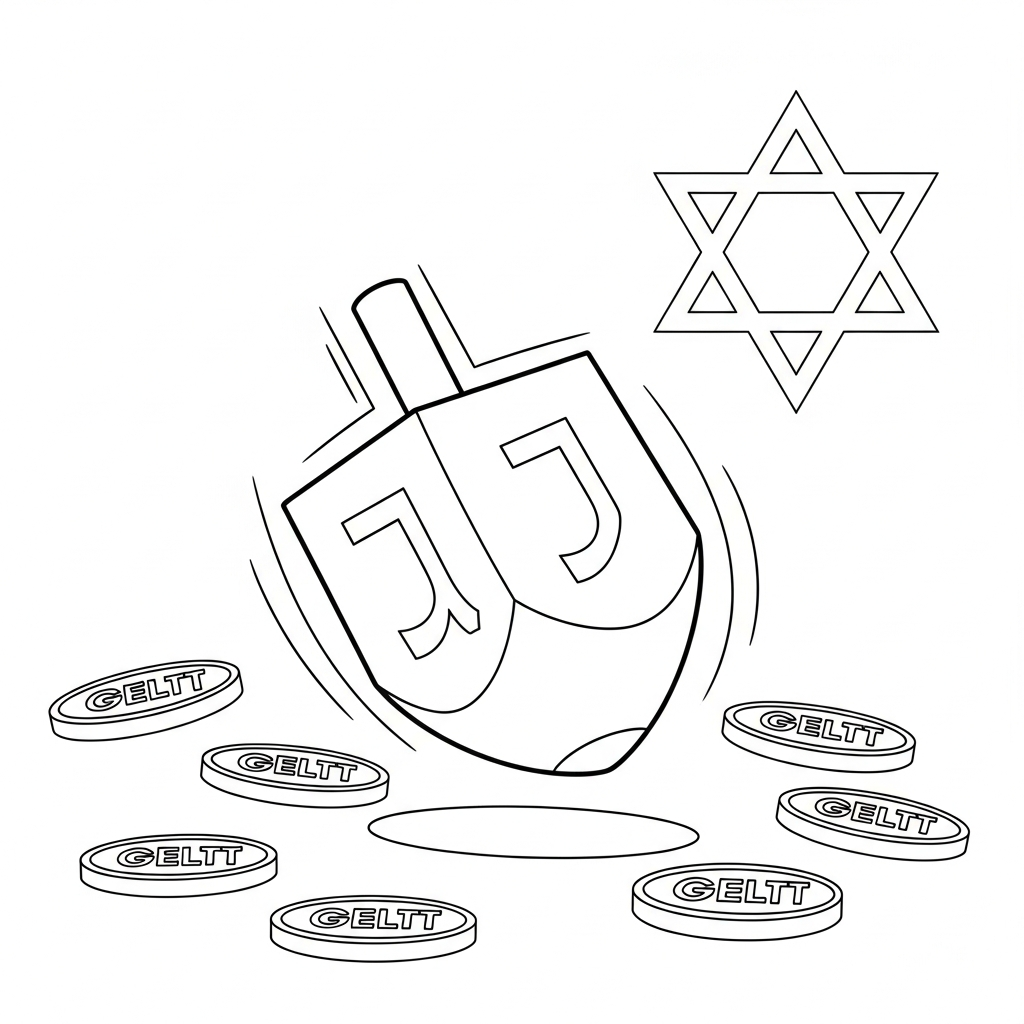 Dreidel coloring page