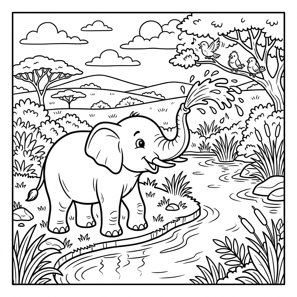 Elephant coloring page