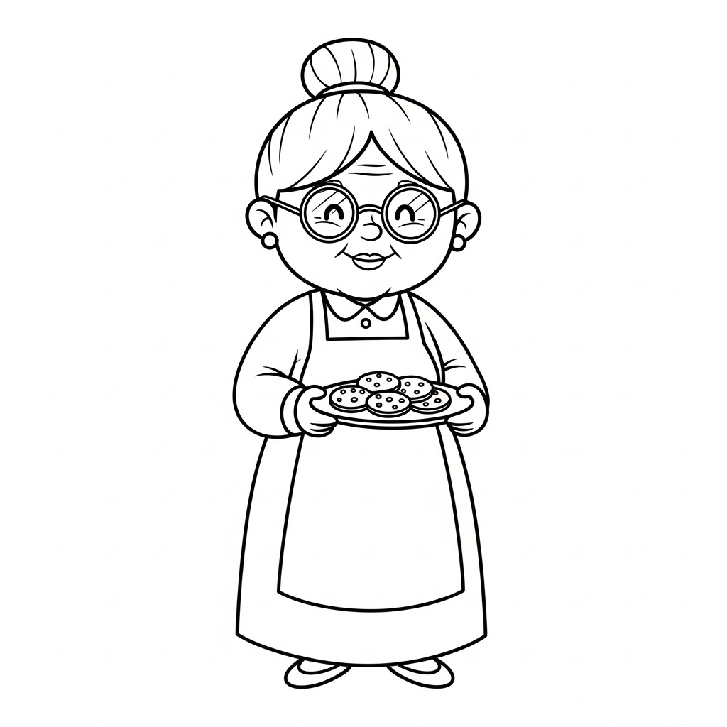 Grandma coloring page