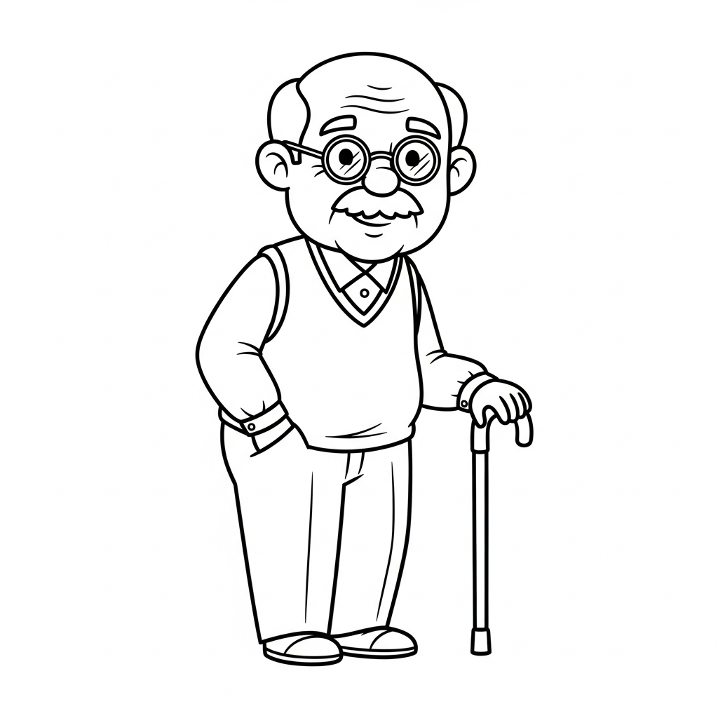 Grandpa coloring page