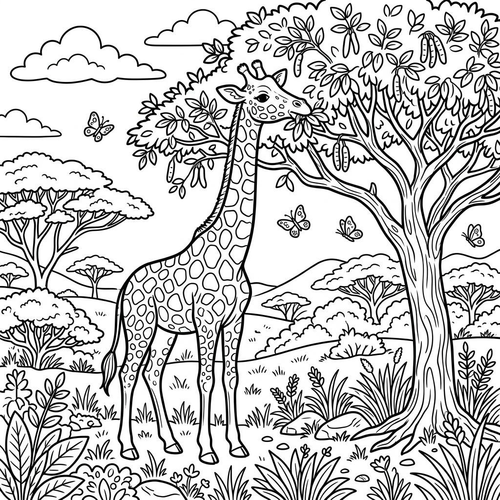 Giraffe coloring page