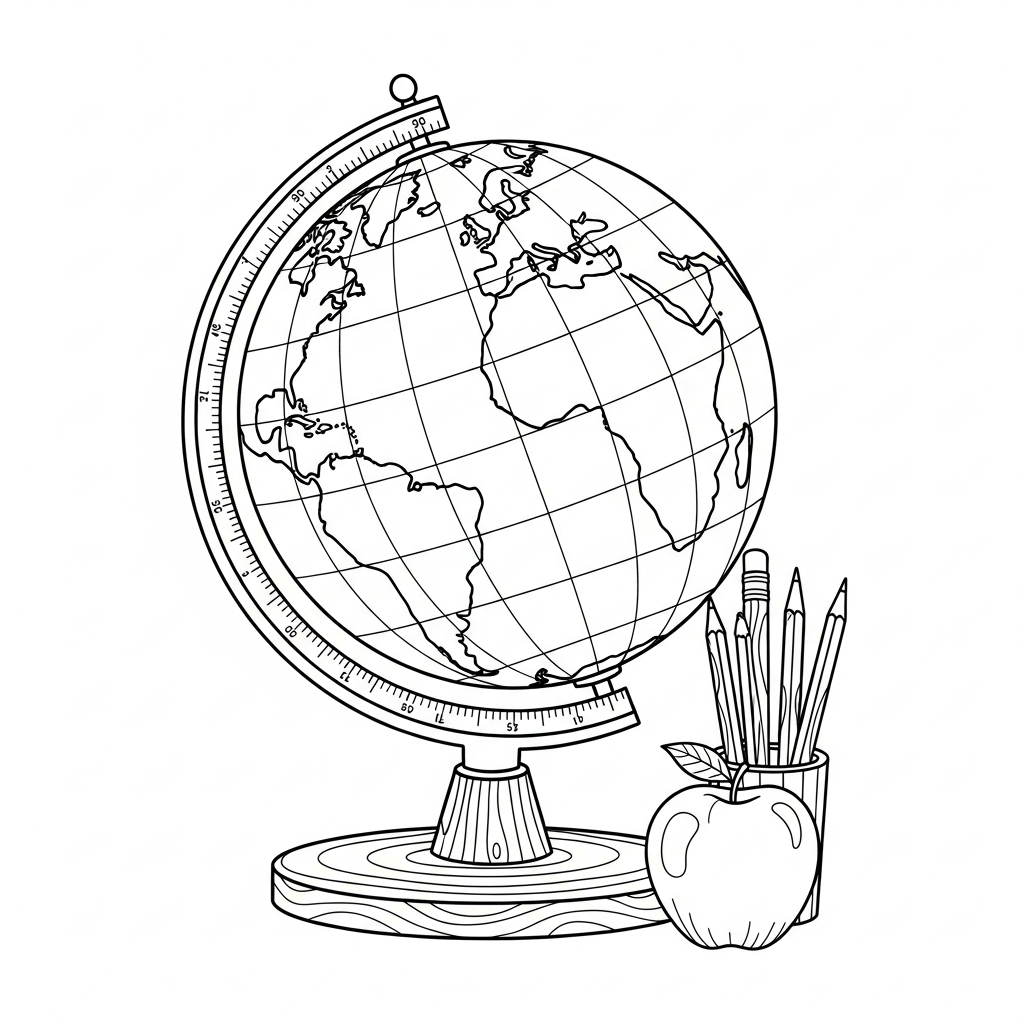 Globe coloring page
