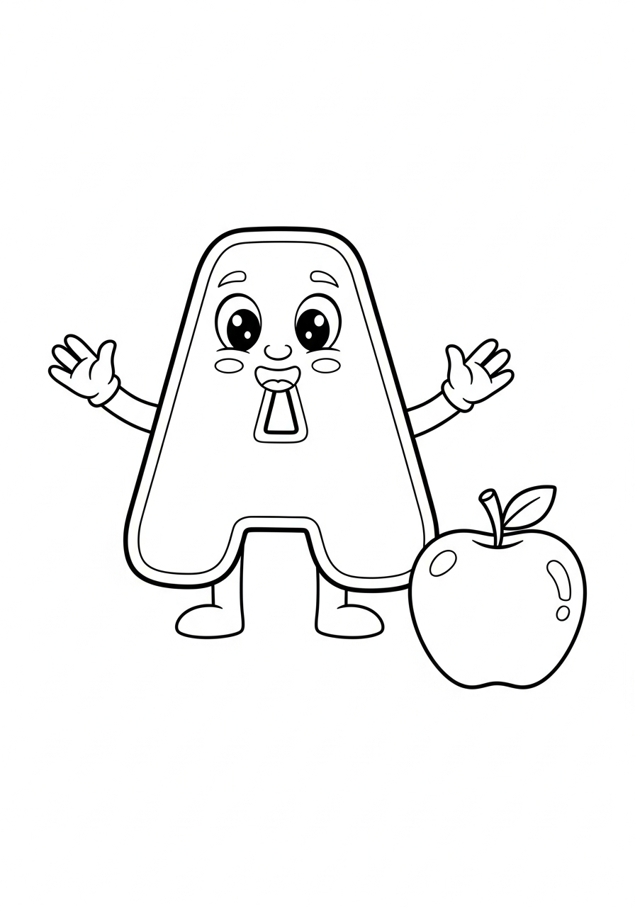 Letter A coloring page