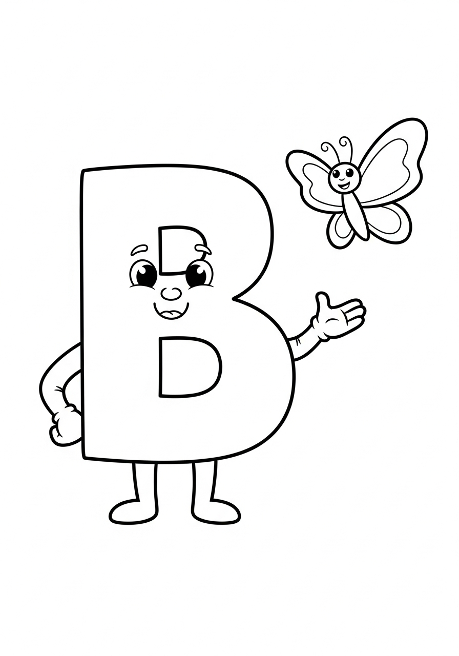 Letter B coloring page