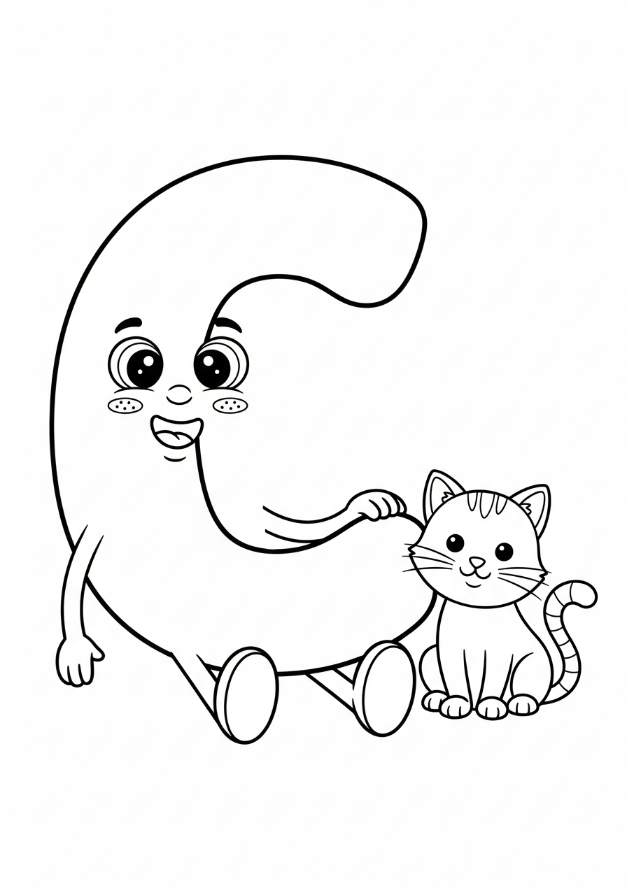 Letter C coloring page