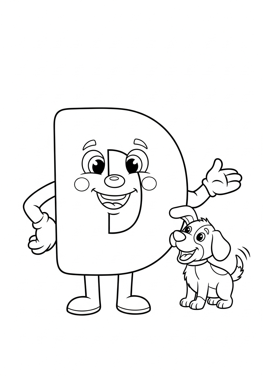 Letter D coloring page