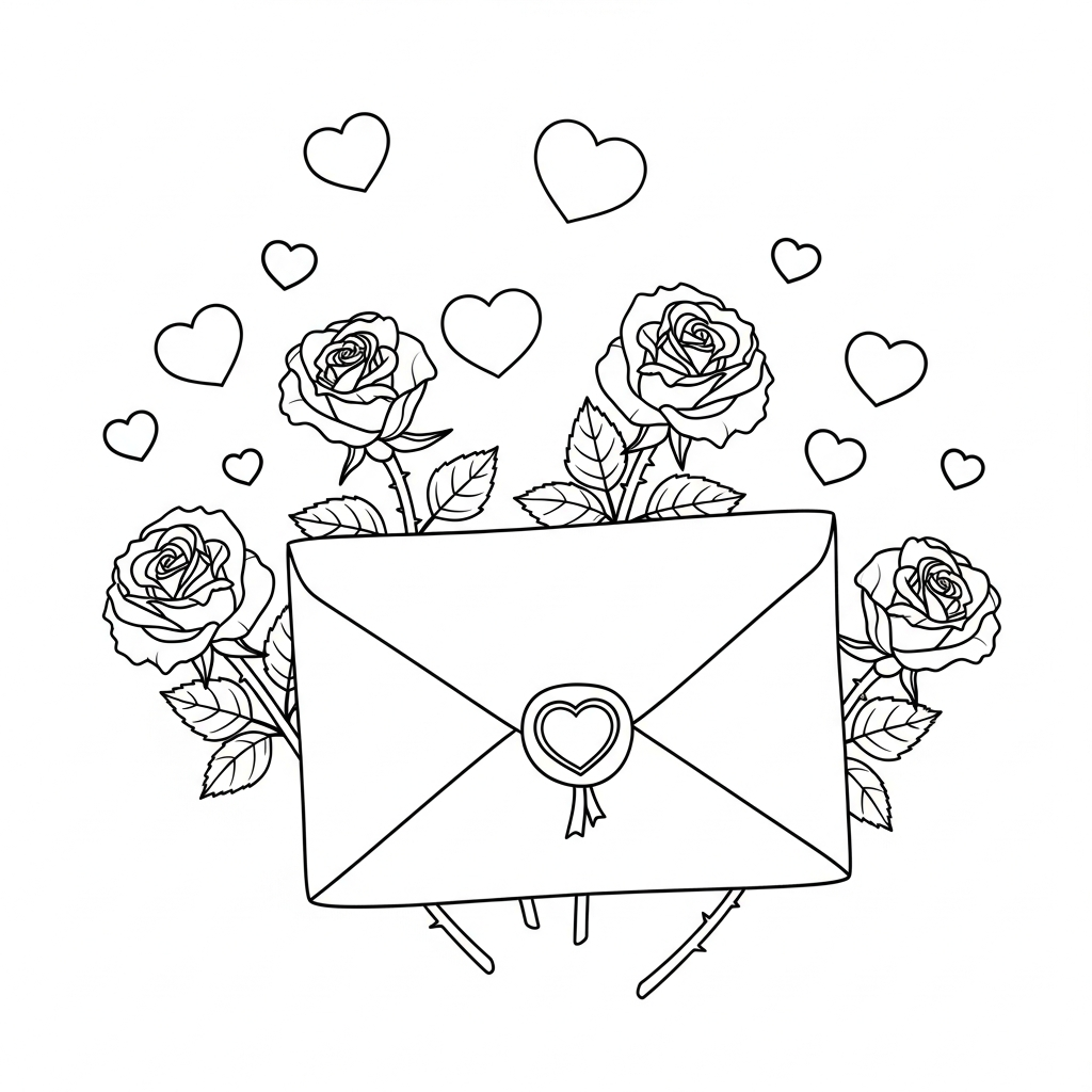 Love Letter coloring page