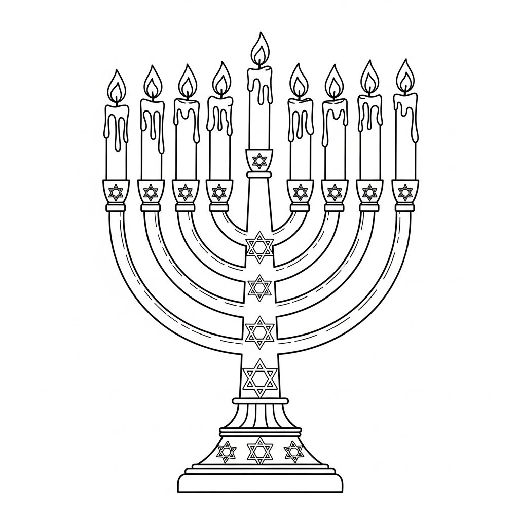 Menorah coloring page