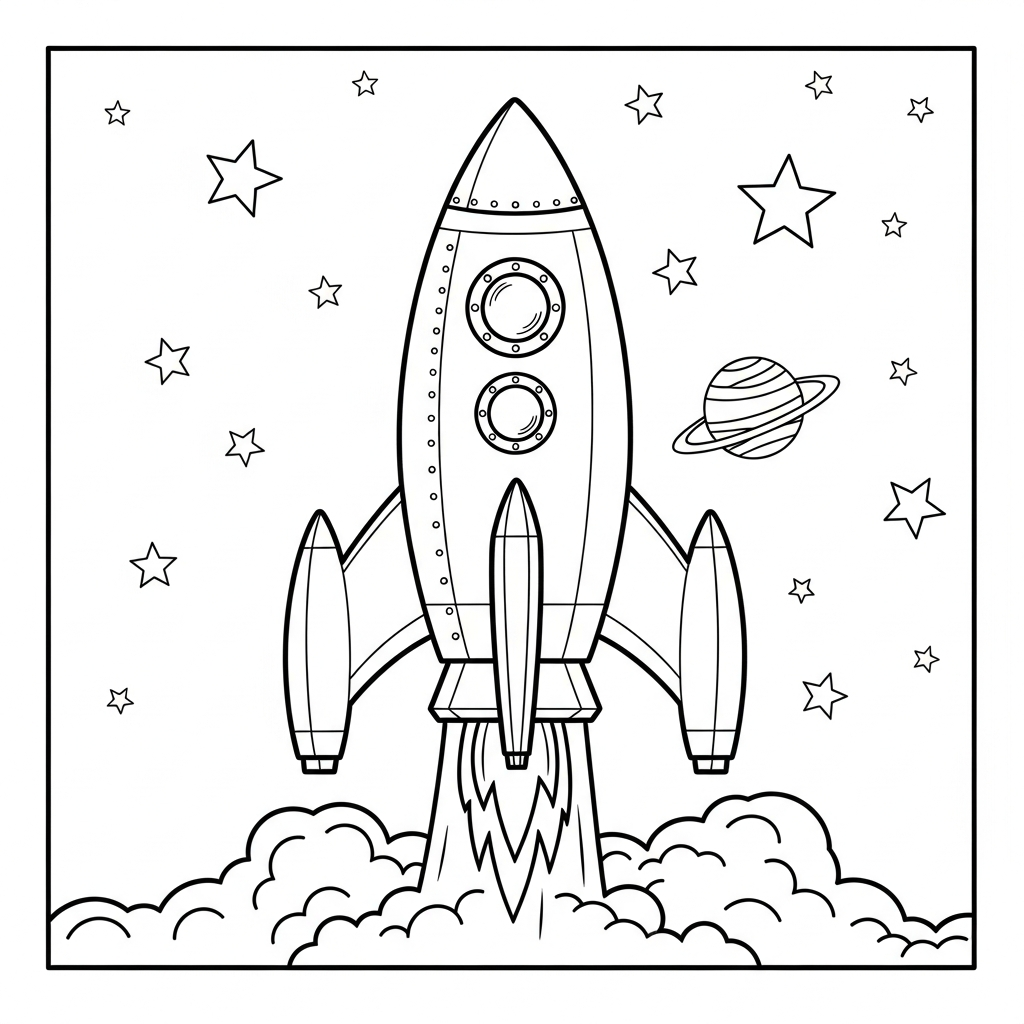 Rocket Ship coloring page