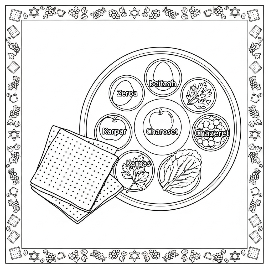 Seder Plate coloring page