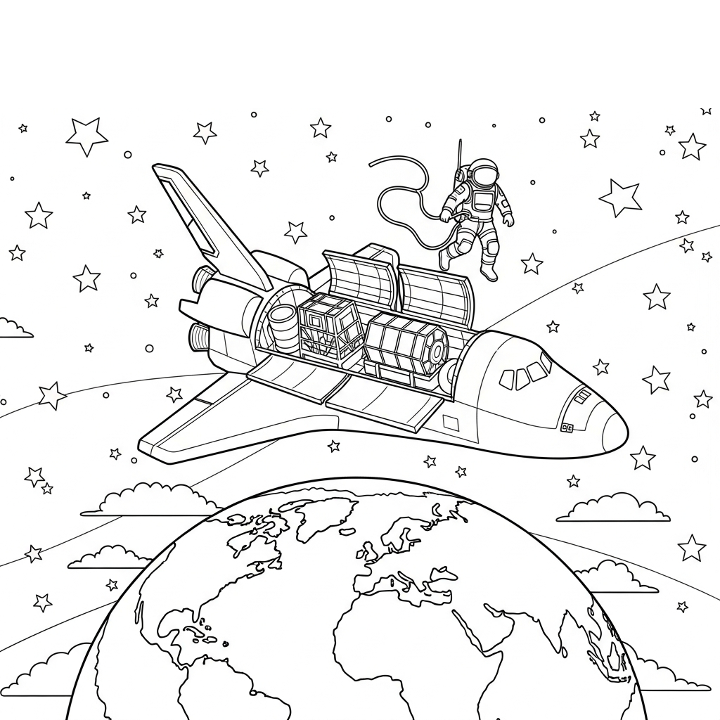 Space Shuttle coloring page