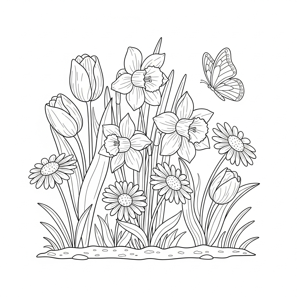 Spring Flower coloring page