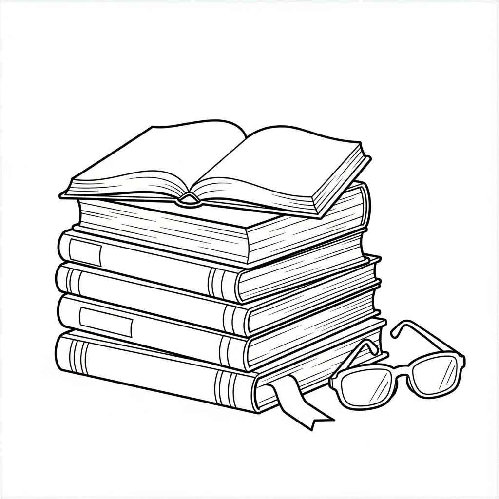 Stack of Books coloring page