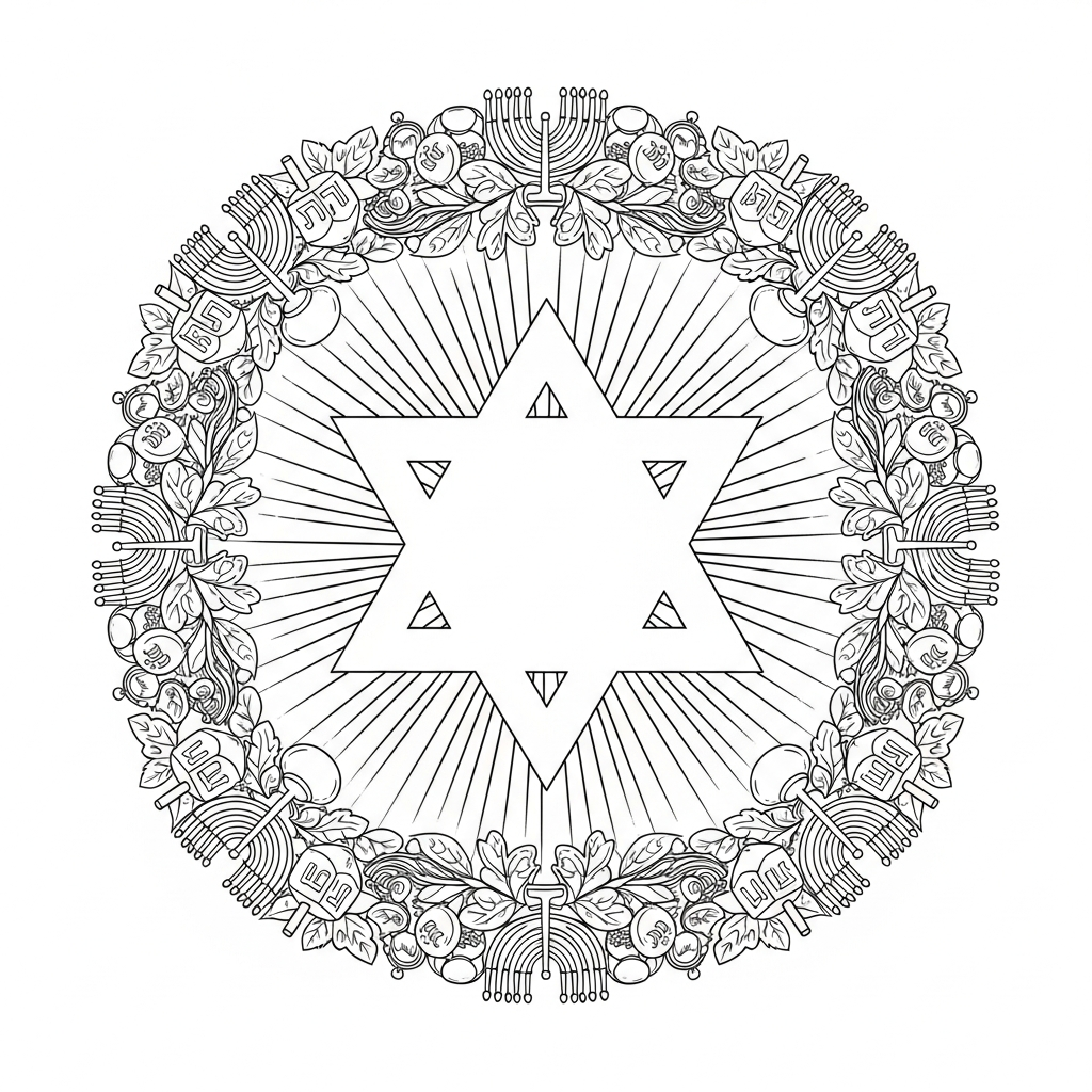 Star of David coloring page