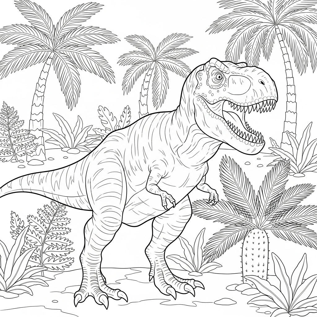 T-Rex coloring page