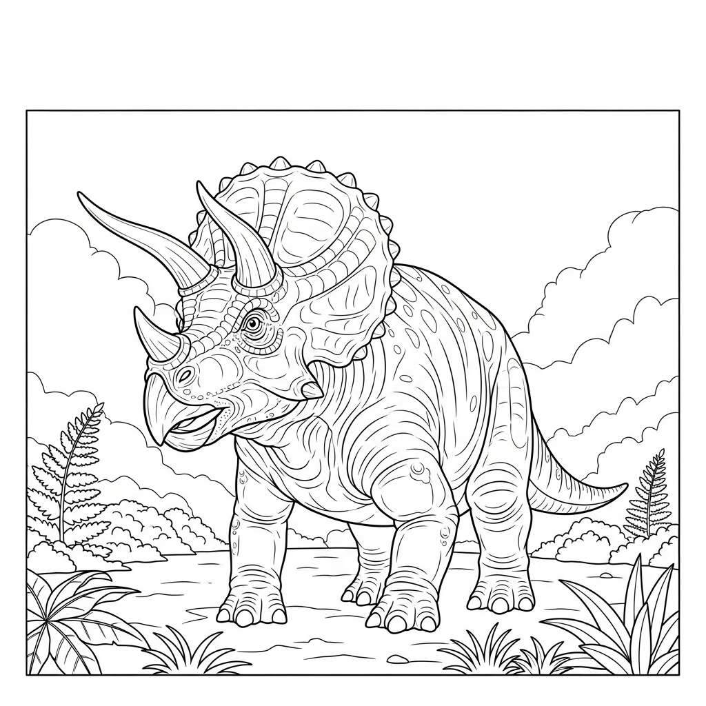 Triceratops coloring page